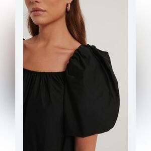 Petersyn X Revolve Puff Sleeve Black Top Blouse size Medium